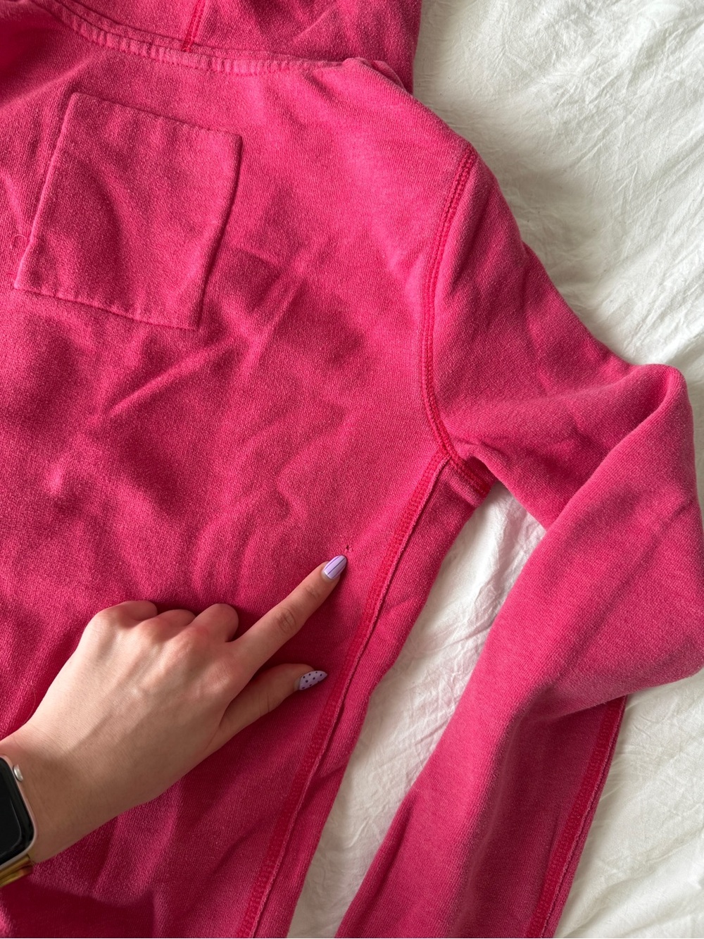VINTAGE HOLLISTER Y2K Pink Zip Up Embroidered Long sleeve Jacket VTG Sz M - Picture 9 of 9